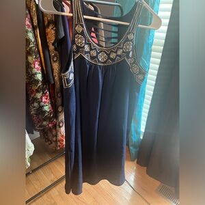 Blue with embroidery